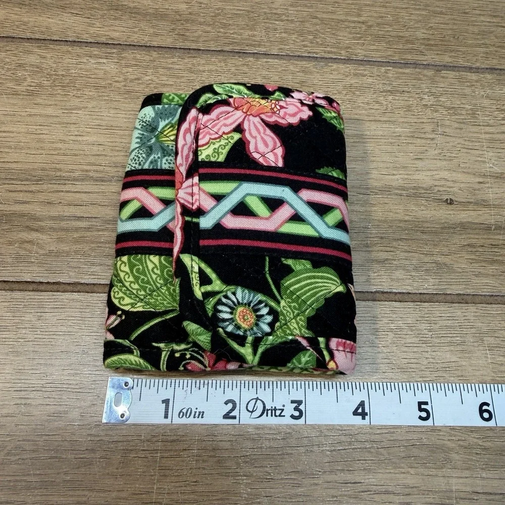 Vera Bradley Trifold Wallet Botanica Floral Quilted Cotton Retired Pink Green